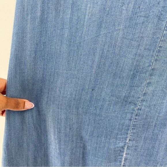 Billy T Blue Lyocell Chambray Hi-Low Button Front Boho Denim Dress Medium - Picture 11 of 15